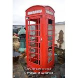 *BRITISH TELECOM CAST IRON RED TELEPHONE BOX, SALVAGED FROM THE OLD POST OFFICE LLANGATHEN,