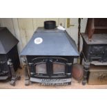 *CAST IRON LOG BURNER WITH GLAZED DOORS, 920 HIGH