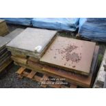 *PALLET OF APPROX FIFTY CONCRETE PAVING SLABS, VARIOUS DIMENSIONS