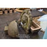 *COMPOSITION STONE LION MASK WATER WALL FEATURE