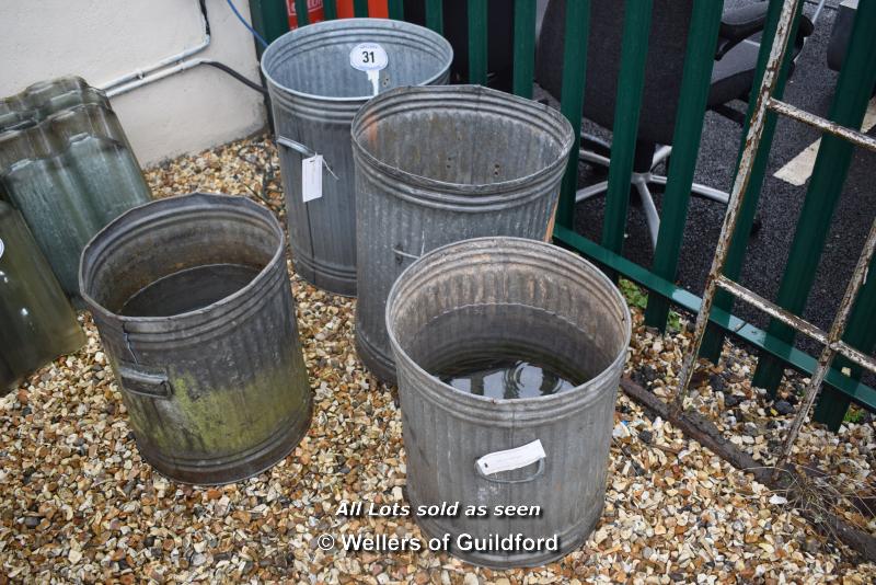 *FOUR GALVANISED BINS