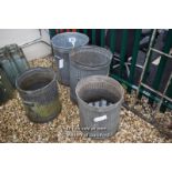 *FOUR GALVANISED BINS