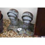 *PAIR OF GALVANISED CHIMNEY VENTS, 490 HIGH