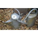 *TWO GALVANISED WATERING CANS