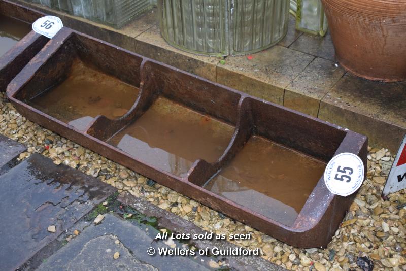 *TRIPLE SECTION CAST IRON TROUGH, 950 X 285