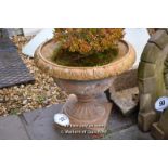 *PAIR OF COMPOSITION STONE PLANTERS, EACH 490 HIGH