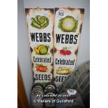 *TWO 'WEBBS CELEBRATED SEEDS' ADVERTISING SIGNS