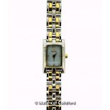 *Ladies' Citizen Eco-Drive wristwatch, rectangular white dial, with Arabic numerals and baton hour