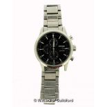 *Gentlemen's Citizen Eco-Drive stainless steel wristwatch, circular black dial, with baton hour