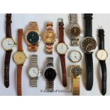 *Selection of eleven mixed wristwatches, and a Waterford Crystal clock face insert (Lot subject to