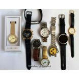 *Selection of nine mixed wristwatches, including Fossil, fitness watch (Lot subject to VAT)