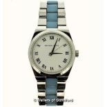 *Michael Kors wristwatch, circular white dial, with Roman numerals, in stainless steel with two-tone