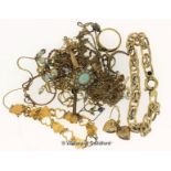 Selection of mostly 9ct jewellery items, gross weight 44.9 grams