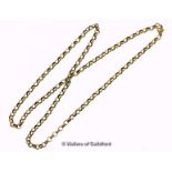 9ct gold belcher link chain, length 65cm, weight 20.2 grams