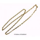 9ct gold fancy link chain, length 65cm, weight 21.3 grams