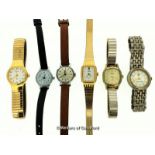 Selecton of six ladies' wristwatches, including Tissot, Accurist, Sekonda, Pulsar, Lorus, Louis