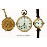 18ct gold outer cased pocket watch, gross weight 55.5 grams, a yellow metal cased pocket/