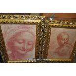 A pair of modern prints after Renoir in pierced gilt frames, 40 x 30cm.