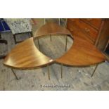 Peter Hvidt for France & Sons, a set of three Pinwheel FD523 coffee tables with teak tops and