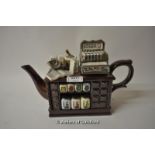 A Cardew design novelty teapot modelled as a tea shop with cash register.