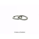 *Pair of diamond hoop earrings, each hoop set with sixteen round brilliant cut diamonds in 18ct