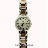 *Ladies' Raymond Weil bi-colour wristwatch, circular cream textured dial, with Roman numerals and