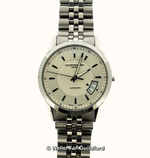 *Gentlemen's Raymond Weil Freelancer automatic wristwatch, circular silvered dial with baton hour