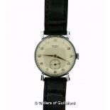 *Gentlemen's vintage Fountain wristwatch, circular cream dial with Arabic numerals and subsidiary