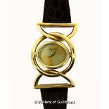 Ladies' vintage Chopard wristwatch, in 18ct yellow gold, replacement brown leather strap, gross