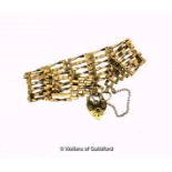 9ct yellow gold gate bracelet, weight 13.4 grams