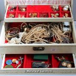 Jewellery box containing a quantity of costume jewellery