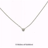 *Pandora 18ct white gold diamond cluster pendant necklace, length 44cm (Lot subject to VAT)