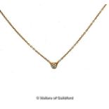 *Pandora 18ct yellow gold diamond cluster pendant necklace, length 44cm (Lot subject to VAT)