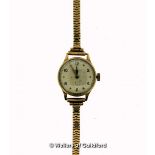 Ladies' vintage Omega 9ct gold wristwatch, gross weight 16.3 grams