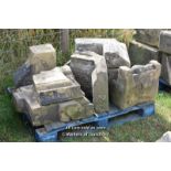 *PALLET OF APPROX NINE DECORATIVE MIXED STONE SECTIONS, VARIOUS SIZES