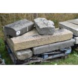 *PALLET OF EIGHT GRANITE KERBS, APPROX 30 LINEAR FT, VARIOUS SIZES