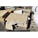 *PALLET OF APPROX FIFTEEN MIXED SANDSTONE PAVING SLABS, MAINLY 910 X 600
