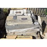 *PALLET OF MIXED CONCRETE GREY PAVERS AND GRANITE TILES, VARIOUS SIZES