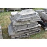 *PALLET OF APPROX TEN LIMESTONE BAND COURSE, VARIOUS SIZES