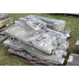 *PALLET OF APPROX SEVEN STONE SECTIONS, VARIOUS SIZES