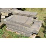 *PALLET OF APPROX TEN LIMESTONE COPING/BAND COURSE, VARIOUS SIZES
