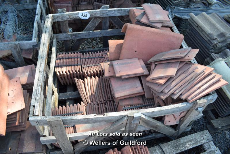 *CRATE CONTAINING APPROX TWO HUNDRED AND TWENTY REDLAND ROOF TILES, INCLUDING RIDGES