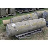*PALLET OF THREE CURVED STONE BALLUSTRADE SECTIONS, THE LONGEST 1420