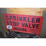 *CAST IRON SPRINKLER SIGN, 605 X 320