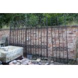 *CAST IRON ENTRANCE GATES WITH PEDESTRIAN SIDE GATE, TOTAL SPAN 2990, EACH GATE 2270 HIGH