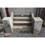 *FOUR TREAD STONE STEP ENTRANCE WAY, 1398 WIDTH X 1290 DEPTH X 900 HIGH, EACH STEP 1220 WIDE