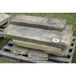 *PALLET OF LIMESTONE COPING STONES, APPROX 20 LINEAR FT, VARIOUS SIZES