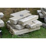 *PALLET OF NINE GRANITE KERBS, APPROX 35 LINEAR FT, VARIOUS SIZES