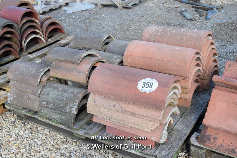 *PALLET OF APPROX FIFTY MIXED HALF ROUND RIDGE TILES