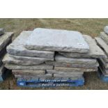 *PALLET OF MIXED YORK FLAGSTONE, RANDOM LENGTHS AND THICKNESSES, APPROX 8 SQUARE METRES